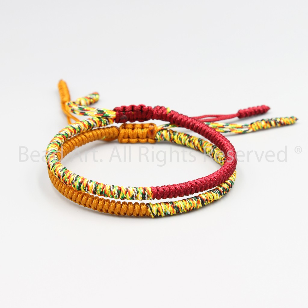 Combo 2 Vòng Tay Dây Ngũ Sắc Thắt Chỉ Màu Tibet Handmade, Vòng Tay Phong Thuỷ, Chuỗi Hạt S48 - Bead Art