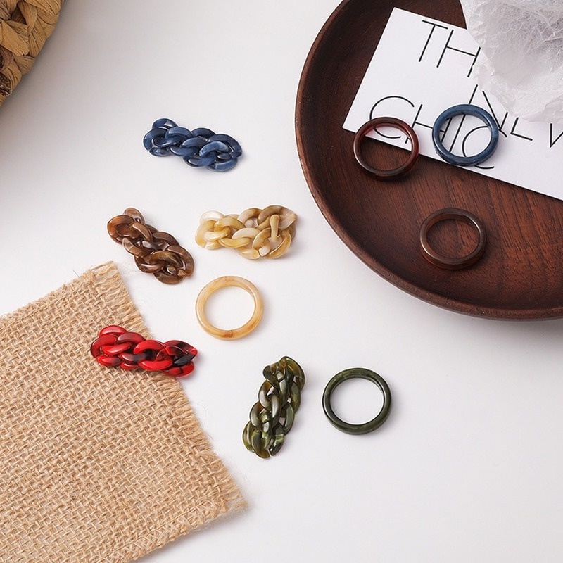 Set 2 Nhẫn Đeo Tay Kim Loại Phong Cách Retro Cho Nữ