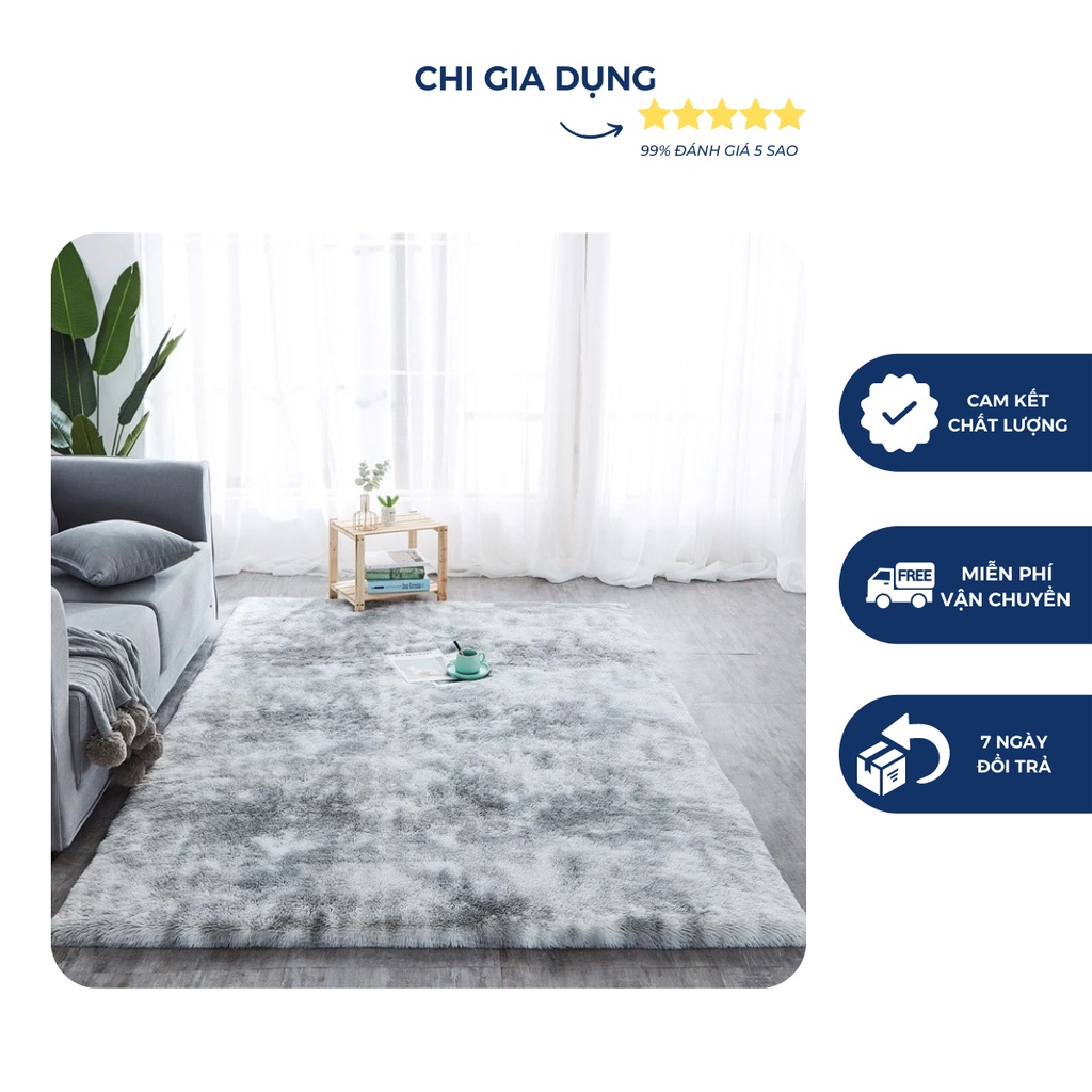 Thảm lông loang trải sàn kích thước 1,6m x 2m, Hàng Đẹp 2021 Mặt Sau Chồng trơn trượt