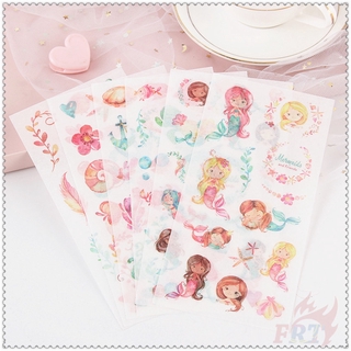 ❉ bộ dụng cụ làm bánh chuyên dụng tiện lợi ▪ sticker nàng tiên cá washi dán trang trí ❉ set 6 tấm sticker dán trang trí sổ tay diy thời trang