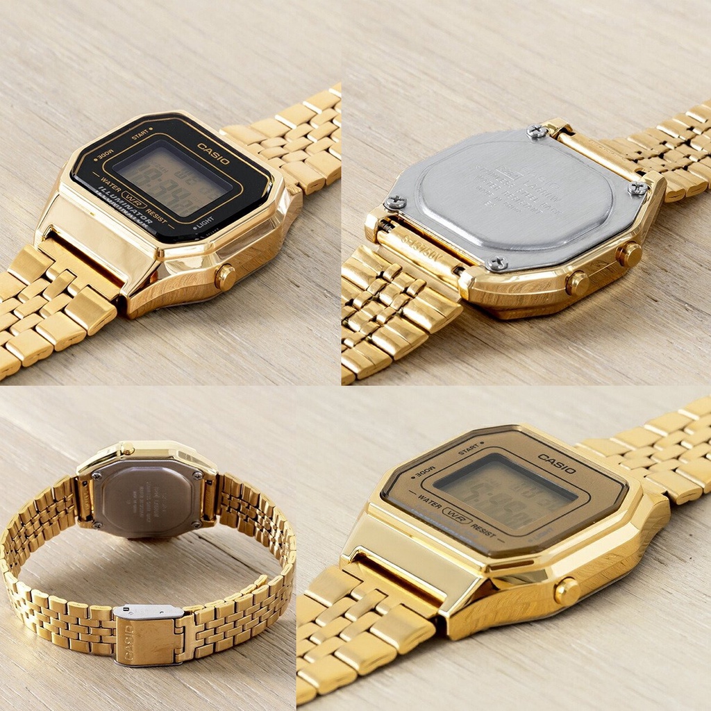 Đồng hồ nữ Casio điện tử LA680WA-7DF dây kim loại chính hãng