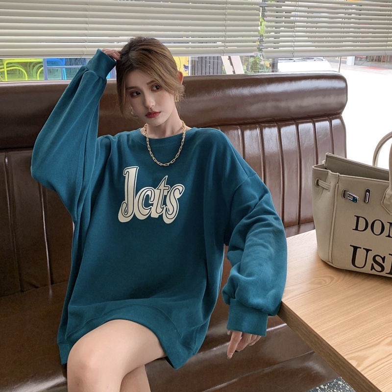 Áo nỉ dài tay cổ tròn in chữ thiết kế mới thời trang mùa thu đông dành cho nữ