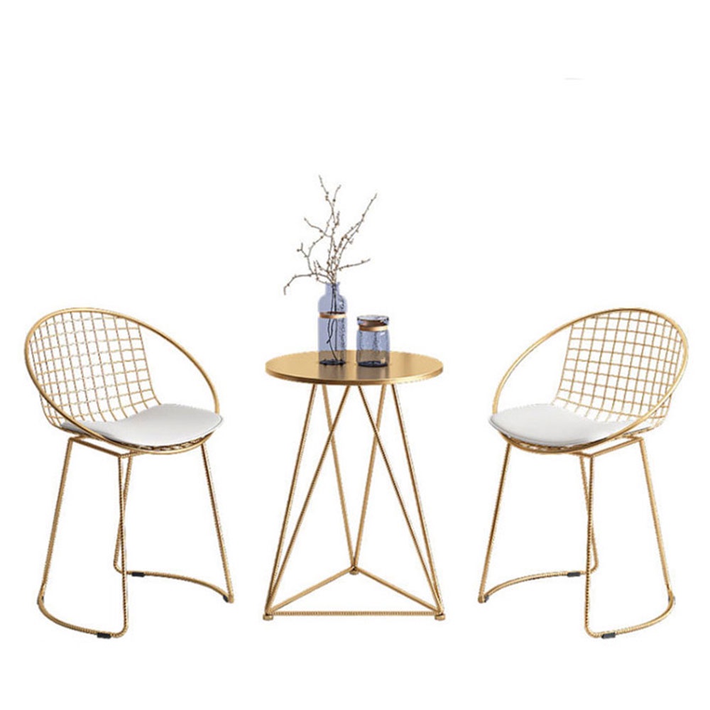 Bộ bàn ăn uống, café 2 ghế IBIE Modo mặt tròn, chân sắt sơn tĩnh điện, tùy chọn màu sắc