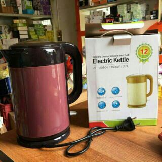 [SHOPEE TRỢ GIÁ] Ấm đun siêu tốc 2 lớp Inox Electric Kettle  2.0 lit cách điện, cách nhiệt, siêu bền