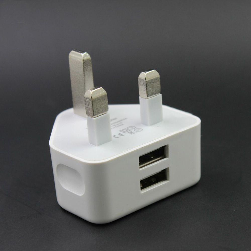 AUGUSTINA Phích Cắm Chuyển Đổi 3 Chấu 2 Cổng USB 5V 2.1A UK