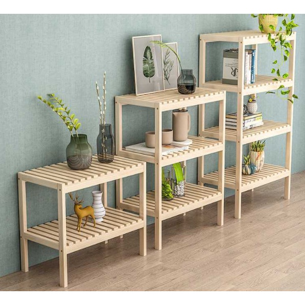 [ Ảnh thật] Kệ gỗ 2 tầng 80cm x 26cm x 50cm (Dài x Rộng x Cao)