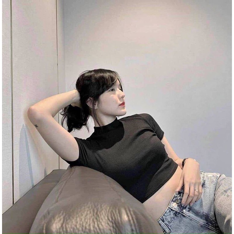 [Mã FADI5K245 giảm 5K đơn bất kì] Áo Croptop Ôm Nữ Croptop Trơn Ngắn Tay Body So hot