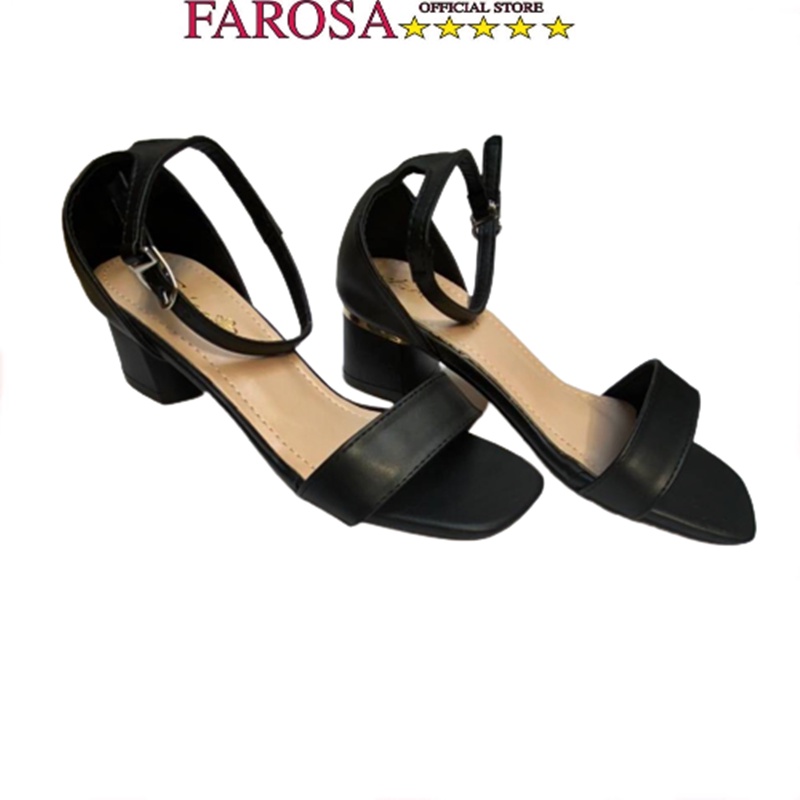Dép saldan thời trang nữ đế trụ 4cm FAROSA quai ngang lên chân cực sang chảnh