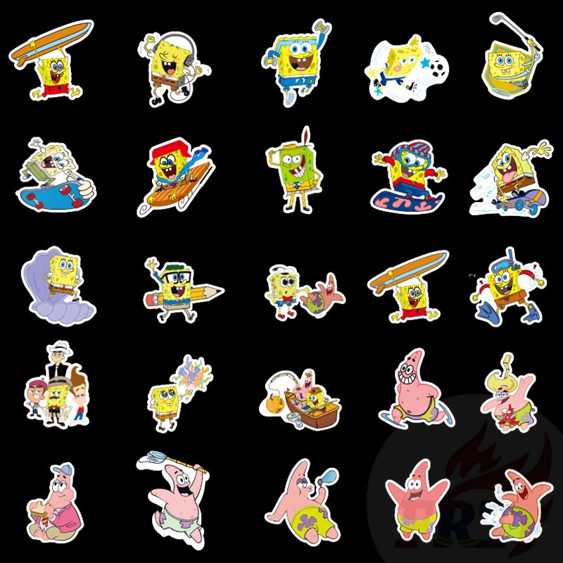 100Pcs/Set ❉ SpongeBob SquarePants - Series A Cartoon TV Shows Stickers ❉ DIY Fashion Decals Doodle Stickers