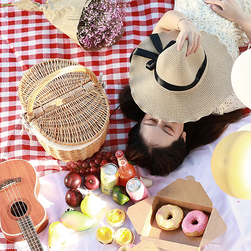Outdoor Picnic Baskets Blanket Rattan Storage Basket DIY Flower Basket