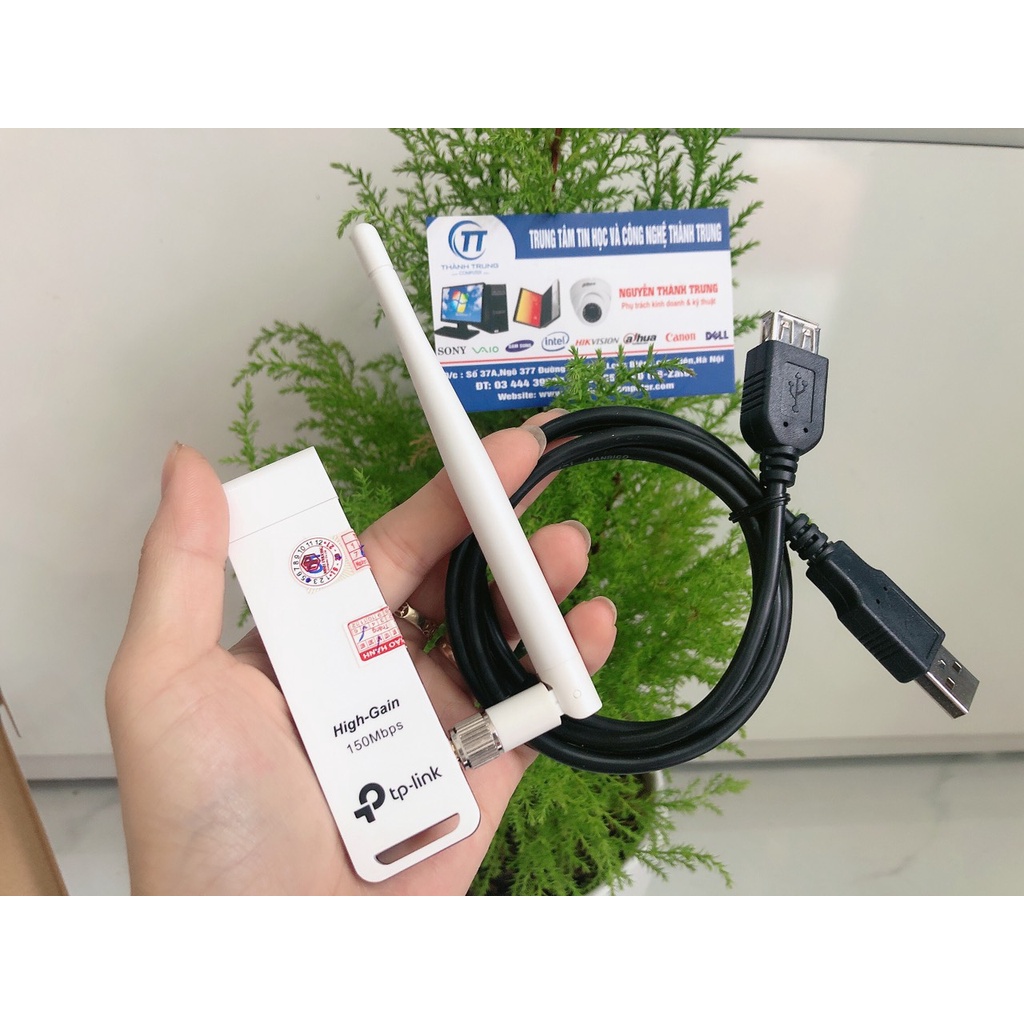 Bộ USB Thu Wifi 150Mbps TP-Link TL-WN722N Trắng - Mới Bảo hành Chính hãng 24 Tháng