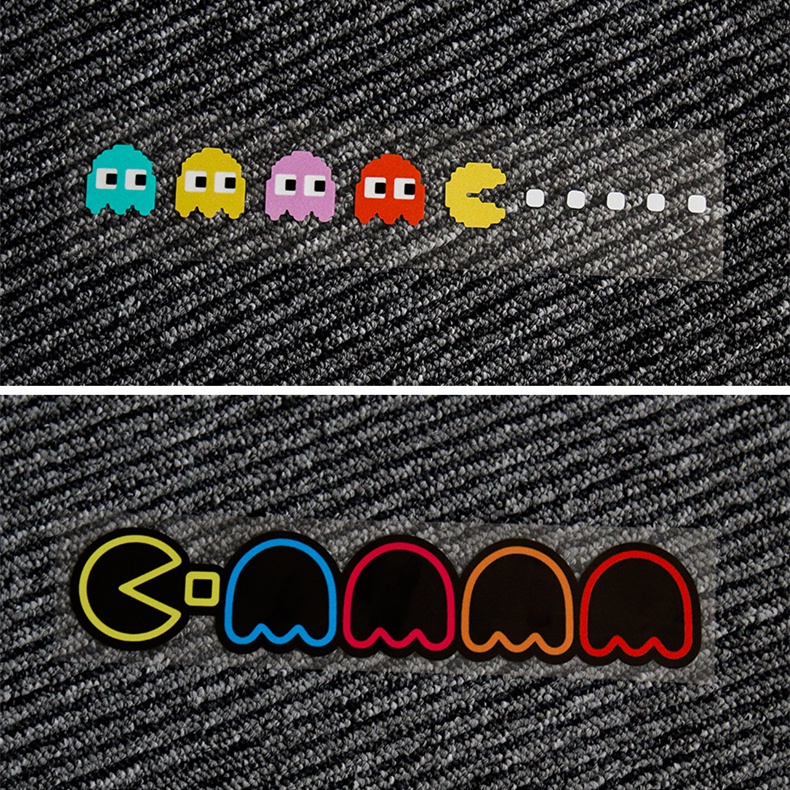 Miếng Dán Phản Quang Họa Tiết Pac Man Dễ Thương Vui Nhộn Trang Trí Thân Xe / Xe Hơi / Laptop / Máy Tính Bảng /