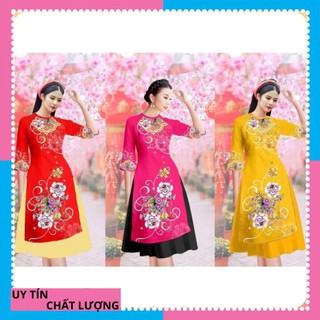 [ HÀNG CAO CẤP ] Áo dài cách tân tơ nhung ( áo kèm váy)