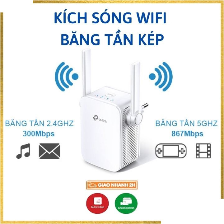 Bộ mở rộng sóng wifi Tplink AC1200 RE305 Kích sóng wifi băng tần kép