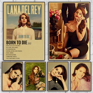 Ca sĩ nổi tiếng lana del rey áp phích cổ điển giấy kraft cho phòng ngủ tại nhà quán cà phê trang trí tường áp phích