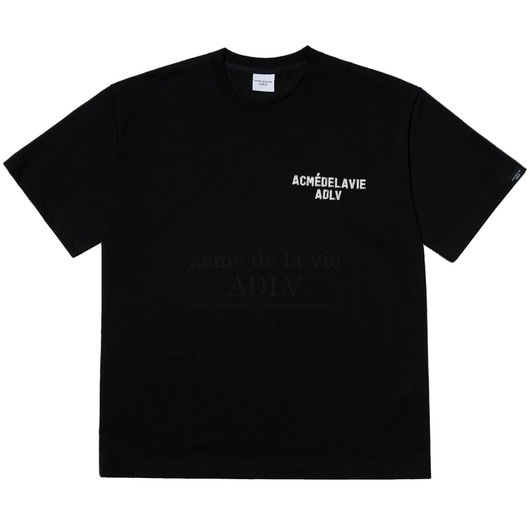 ADLV Stitch Embroidered Short Sleeve T-Shirt Wine Màu Đen