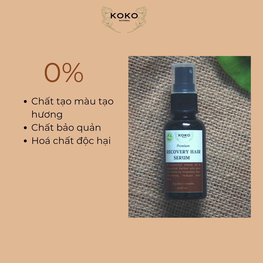 Tinh chất thảo dược & vỏ bưởi kích thích mọc tóc nhanh và giảm rụng hiệu quả - Koko Natural Official 30ml