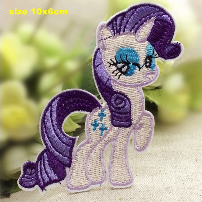 My little pony series Miếng Dán Vải Thêu Tay Màu Tím yuejiaer Mềm Mại hiếm Thêu Huy Hiệu Quần Áo Có Thể Ủi Được diy Trang Trí Điện Thoại Khách Sạn