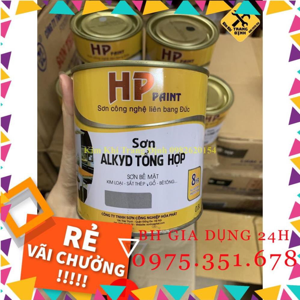 Sơn  Alkyd Tổng Hợp Cho Sắt, Kim Loại, Gỗ, Bê Tông Hòa Phát... 800ml-Giadung24h