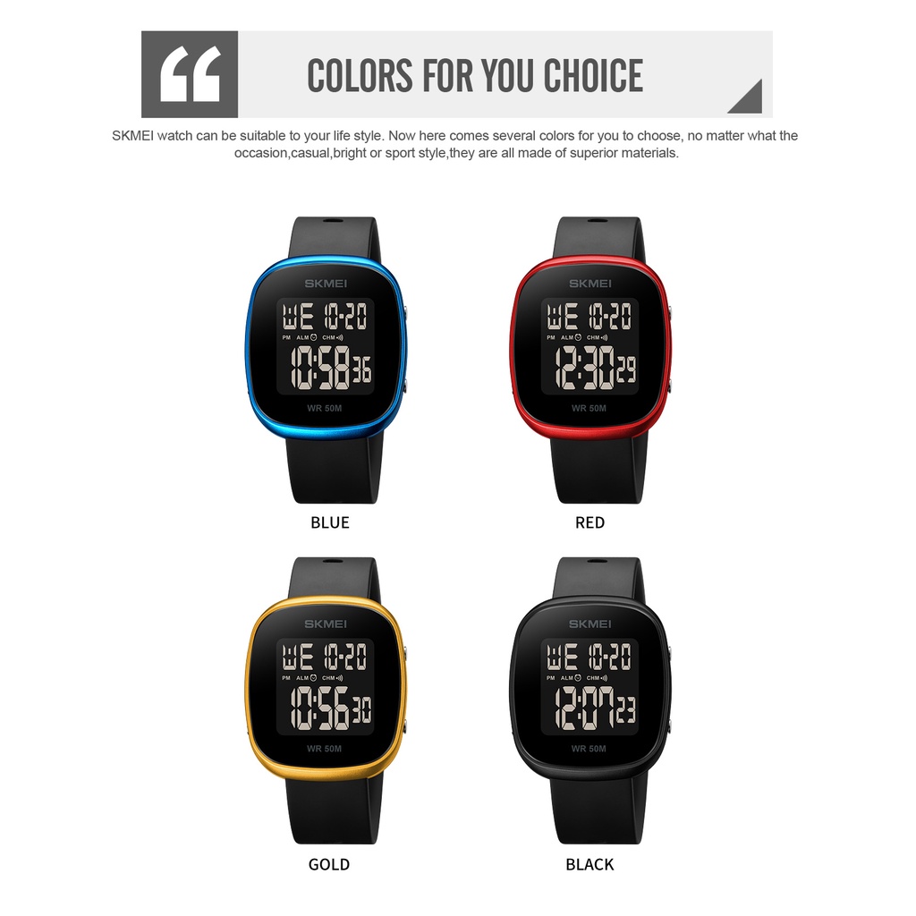 Đồng Hồ Điện Tử Chống Thấm Nước Có Đèn LED Cho Nam SKMEI