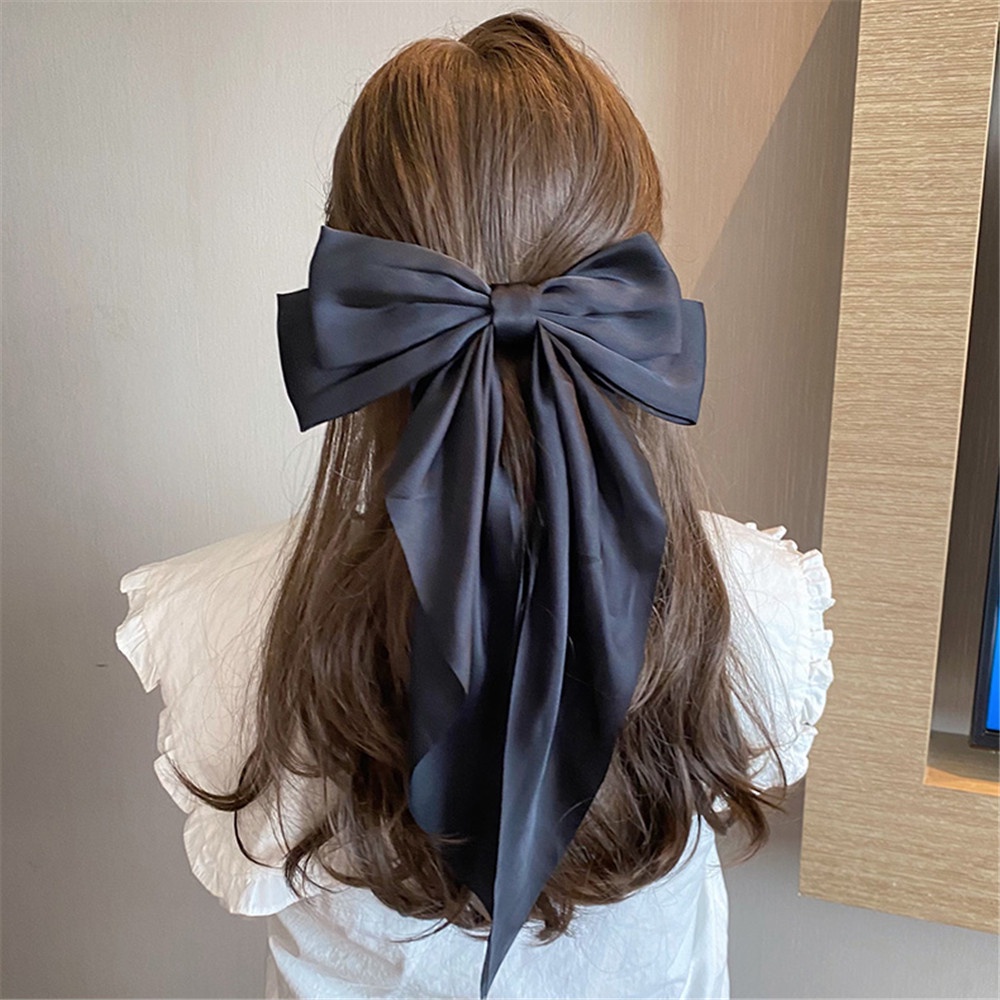Kẹp Tóc Nơ Lớn Phong Cách Vintage Pháp Cho Nữ