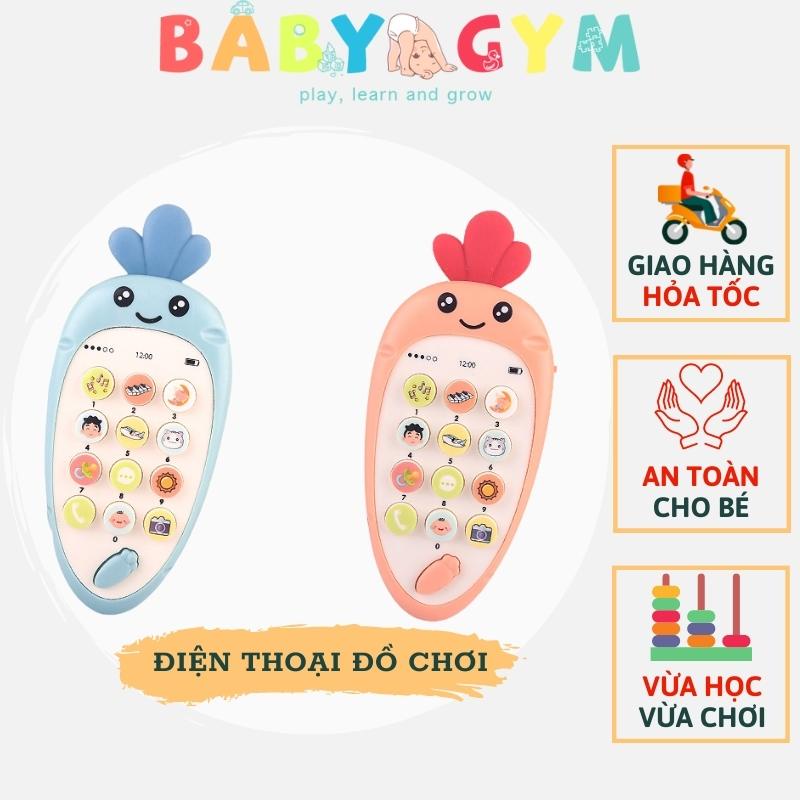 Điện Thoại Đồ Chơi Thông Minh Cho Bé – Điện Thoại Gặm Nướu Hình Cà Rốt Phát Nhạc – Tặng Pin