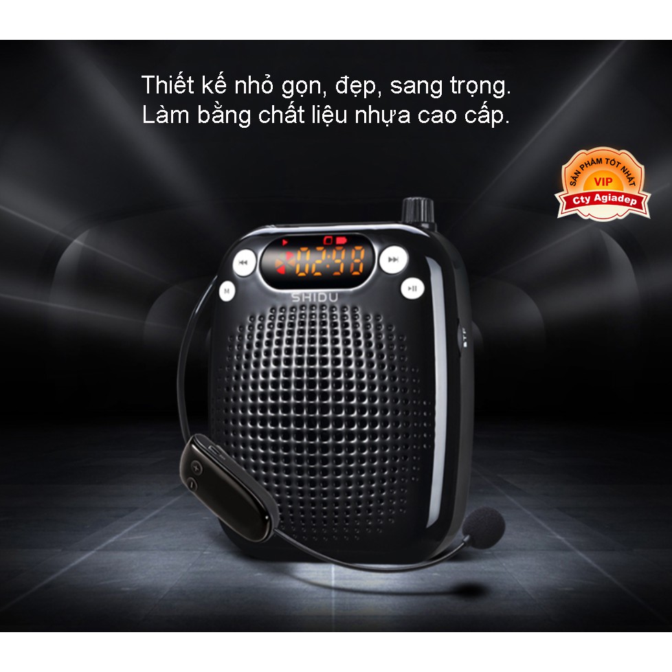 Mic trợ giảng cao cấp UHF xịn kèm 3 Mic (ko dây + có dây + mic cổ áo) cho Giáo viên MC AS611