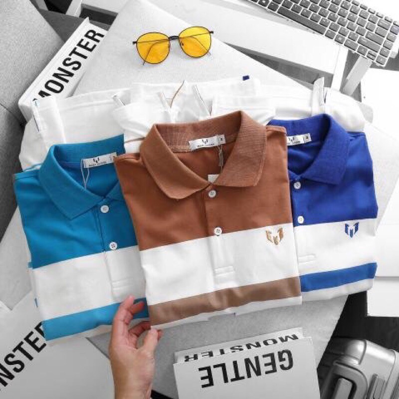 Áo thun nam Havis phối sọc Marc logo thêu cao cấp cực đẹp ASTD098