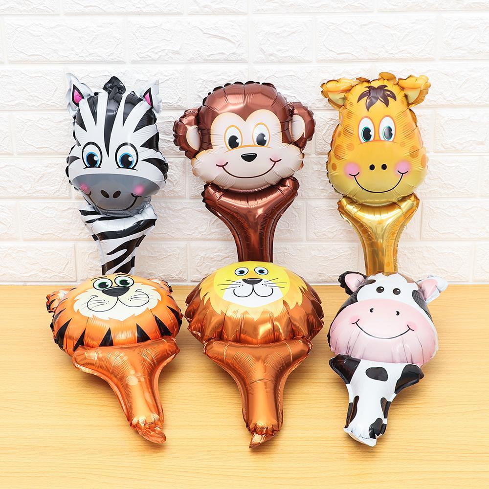 Set 2 / 6 Bong Bóng Lá Nhôm Chủ Đề Sở Thú Hoạt Hình Trang Trí Tiệc Sinh Nhật Cho Bé