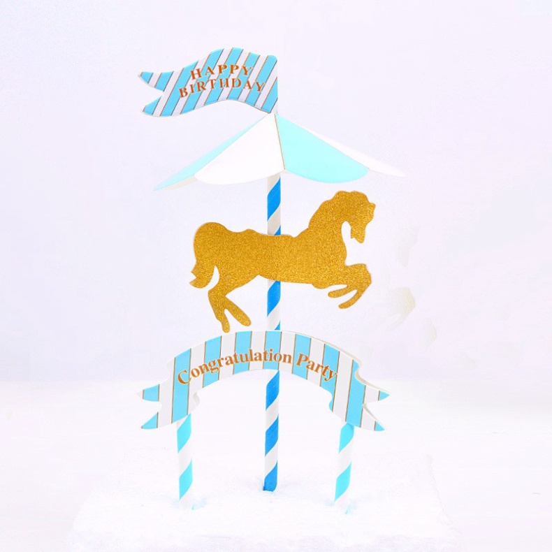 Set vòm ngựa trang trí bánh kem, trang trí bánh sinh nhật