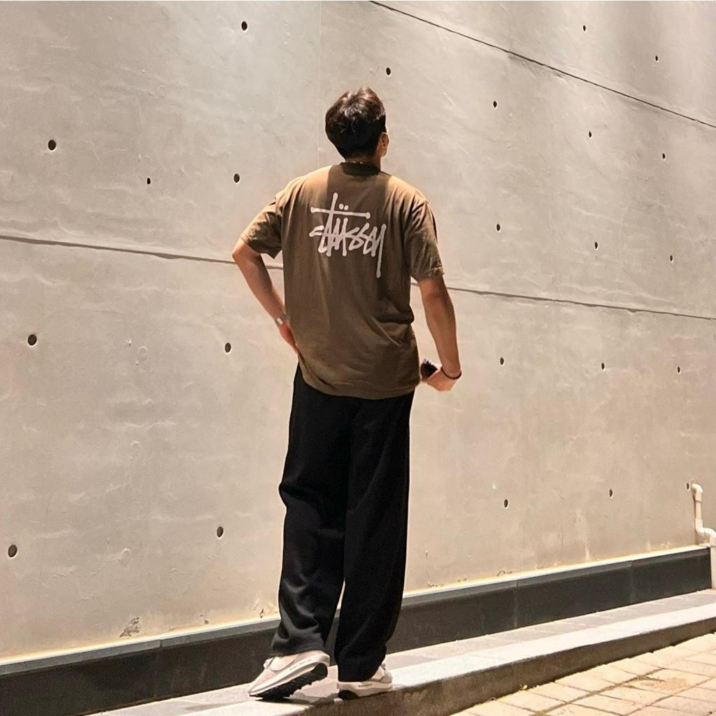 Áo thun unisex nam nữ Stu.ssy Basic Pigment Dyed Cotton 100%, Form Oversize cao cấp VNXK ảnh thật