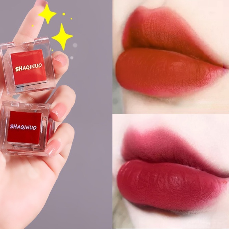 [Hàng mới về] Son môi 2 màu SHAQINUO thiết kế vỏ hình viên đá dễ thương nhiều loại tùy chọn