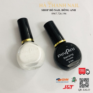 Sơn in chuyên dụng nail màu trắng đen , sơn in PINPAI