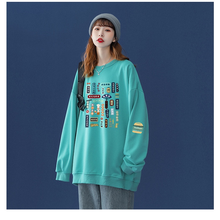 IFNICEFUTURE Hot sell new fashion casual loose print round neck lovers and men long sleeve hoodie top