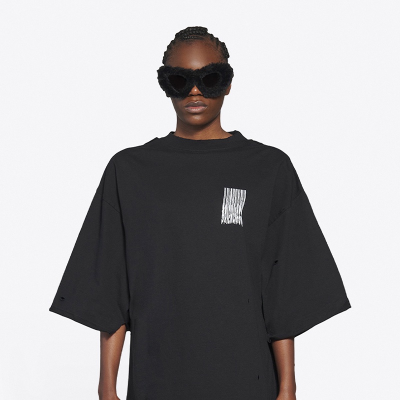 Áo Thun Balenciaga Cổ Tròn Dáng Rộng Cá Tính Trẻ Trung Cho Nam