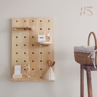 Bảng Pegboard gỗ treo tường đa năng trang trí nhà cửa Decor phòng  kích thước 39.5 x 60cm 225Decor