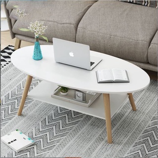 Bàn 2 tầng hình Elip phong cách Bắc Âu cao cấp dùng làm bàn sofa, bàn trà, bàn cafe, bàn tiếp khách