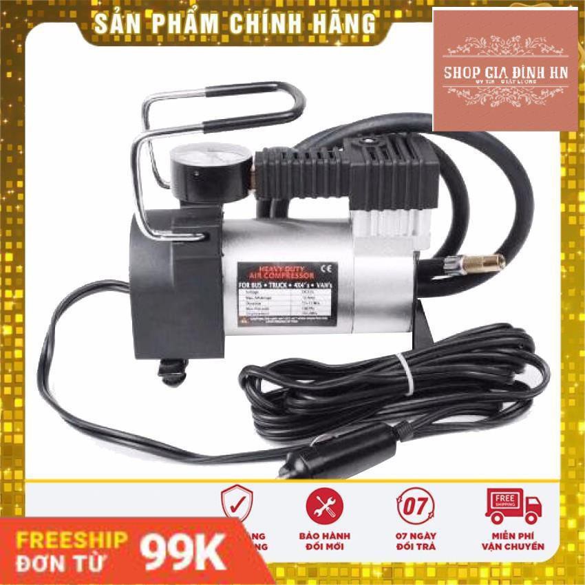 Bơm lốp, bơm hơi điện ô tô xe máy mini 12V Heavy Duty Air Compressor 120W bảo hành 6 tháng