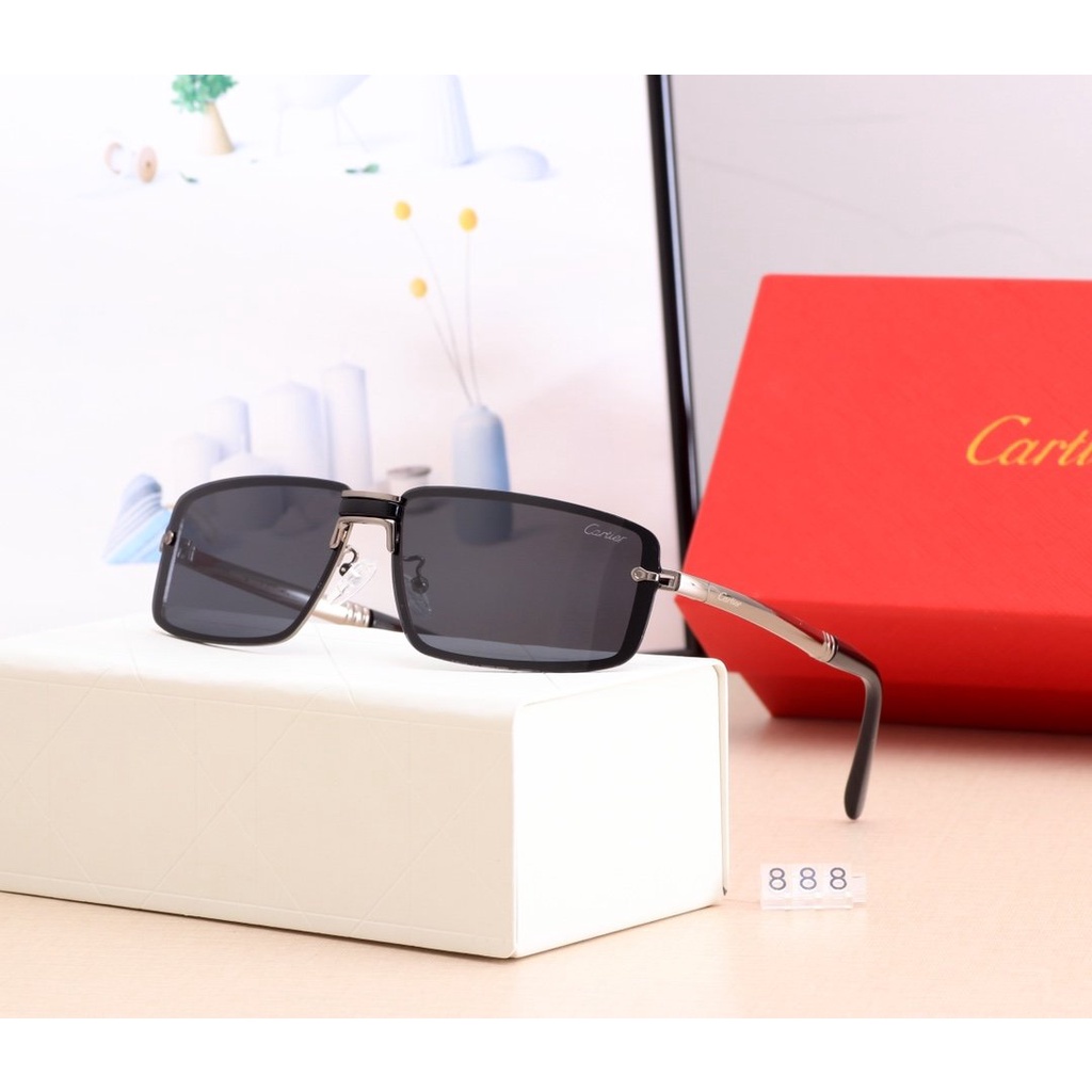 Cartier_ 2021 Mới Thời trang Hàn Quốc Khung lớn Màu phim Kính râm Nam và Nữ Xu hướng Cặp đôi Đường phố Chụp Trăm Phù hợp Trang trí Thời trang Du lịch Kỳ nghỉ Chống tia cực tím Kính râm đi biển