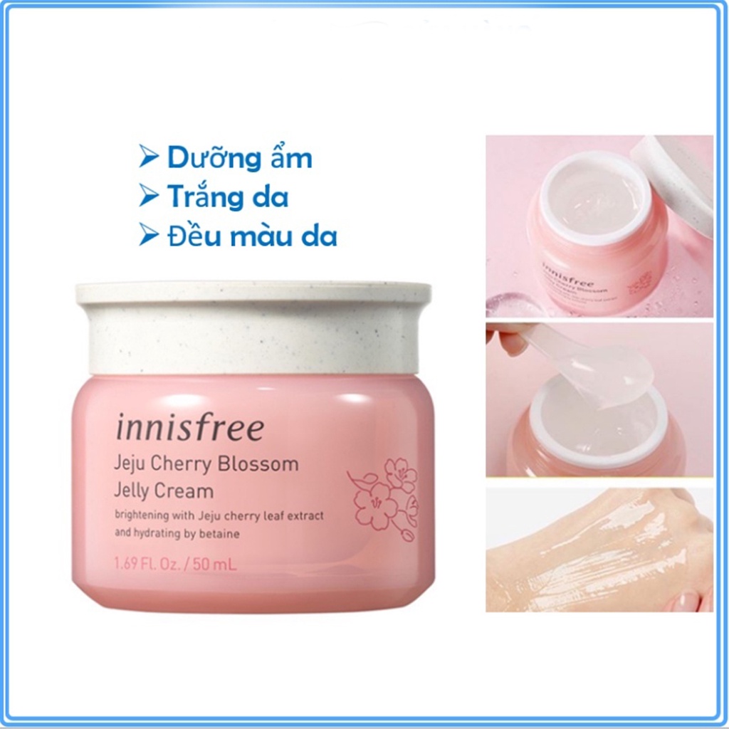 Kem dưỡng ẩm - Kem dưỡng da ban đêm từ hoa anh đào đảo Jeju innisfree Cherry Blossom Jelly Cream Hàn Quốc 50ml