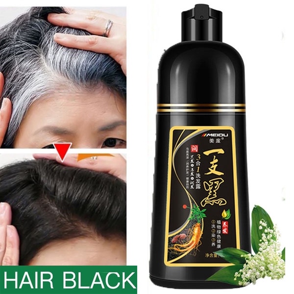 Gội Là Đen Meidu 500ml Phủ Bạc Nhanh Chóng Fast Effect Black Shampoo Cover Gray