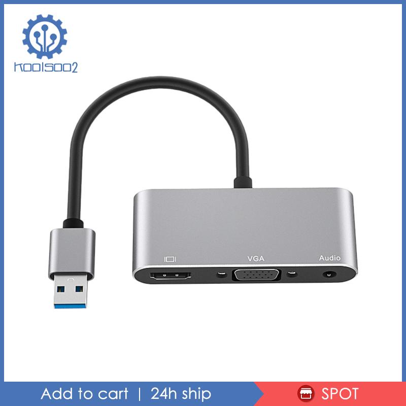 Đầu Chuyển Đổi USB 3.0 Sang HDMI VGA 1080P Koolsoo2 Chuyên Dụng Cho Laptop PC