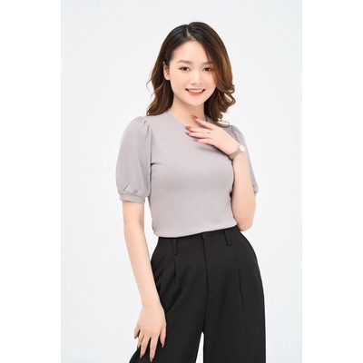 Áo Thun Nữ YODY Cổ Tròn Tay Bồng Dáng Ôm Co Giãn Cao Cấp ATN4286