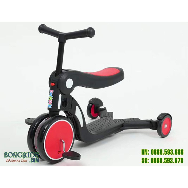 Xe chòi chân kiêm Scooter, đạp 3 bánh 5 in 1 Unibaby DGN5-2 cho bé 2-8 tuổi, nhiều màu