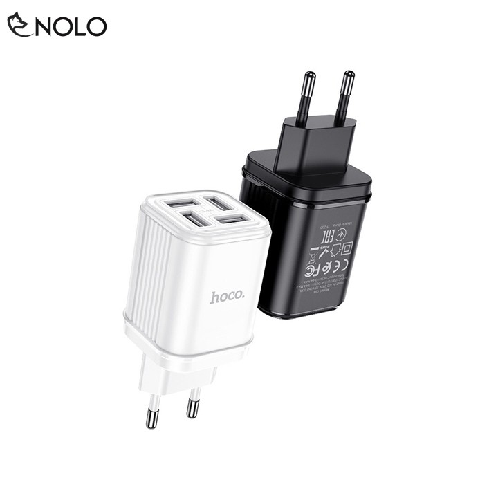 Cốc Sạc Củ Sạc Nhanh Đầu Ra Tổng 3.4A Có 4 Cổng Sạc USB Hoco Model C84A Chất Liệu Nhựa PC Cách Điện Tích Hợp Mạch Bảo Vệ