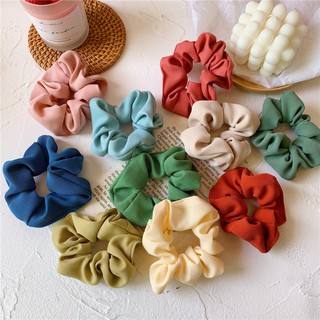 Cột tóc vải scrunchies màu sắc ngọt ngào dễ thương