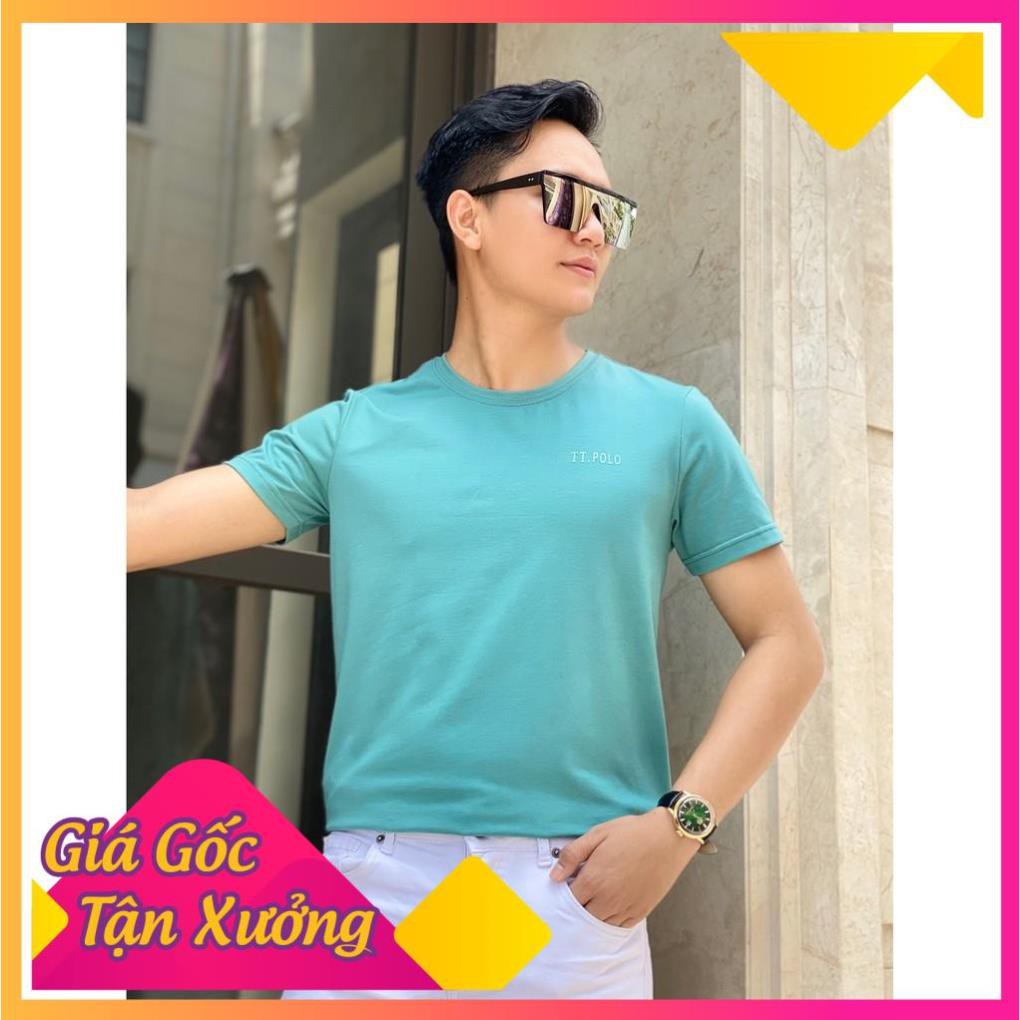 Áo thun nam tay ngắn cổ tròn basic, áo phông trơn nam nữ cộc tay cotton co giãn 4 chiều | BigBuy360 - bigbuy360.vn
