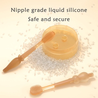 Set 2 bàn chải silicon Zhan Qi Toys vệ sinh lưỡi cho bé