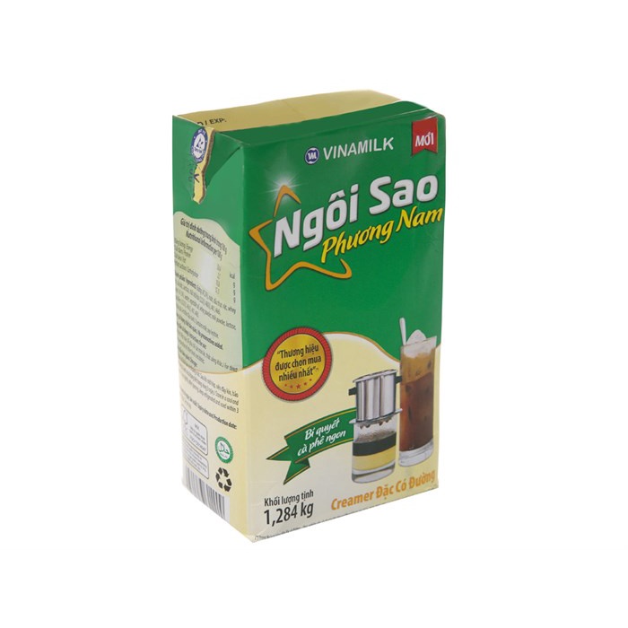Sữa đặc Ngôi sao Phương Nam hộp giấy lớn 1,284g, hộp nhỏ 380g