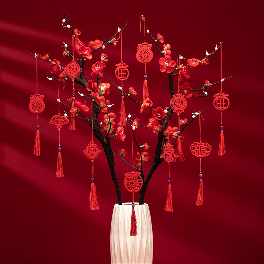 Bộ 6 mặt dây chuyền nhỏ xinh trang trí cây cảnh/năm mới